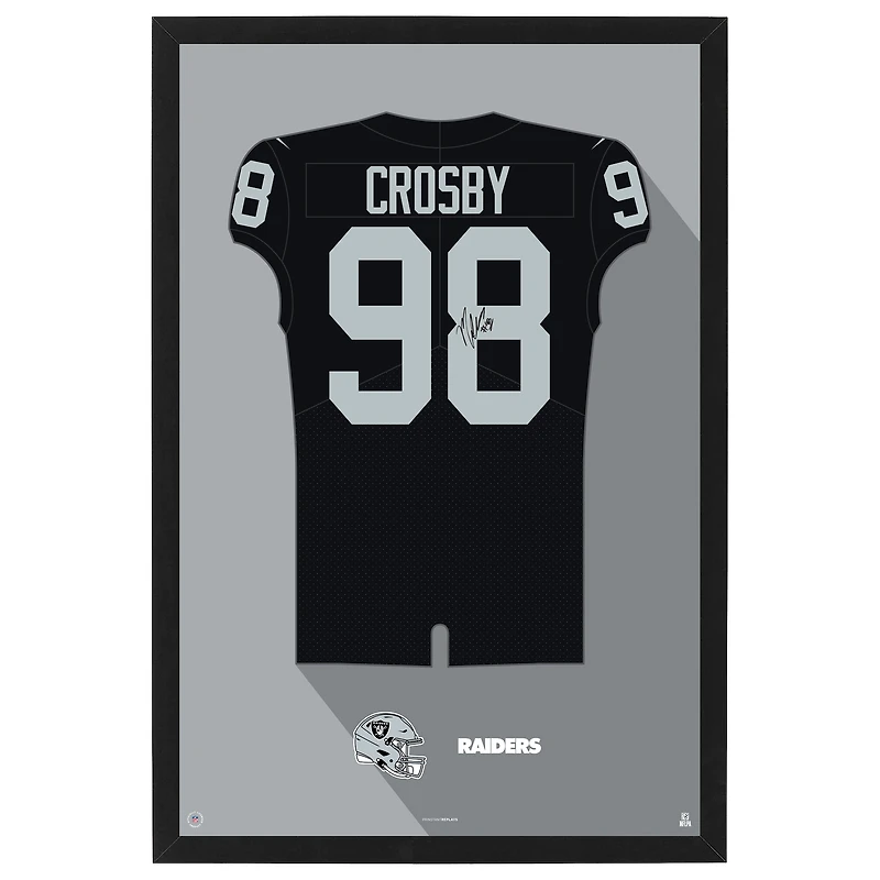 Maxx Crosby Las Vegas Raiders 27" x 39" Framed Jersey Print