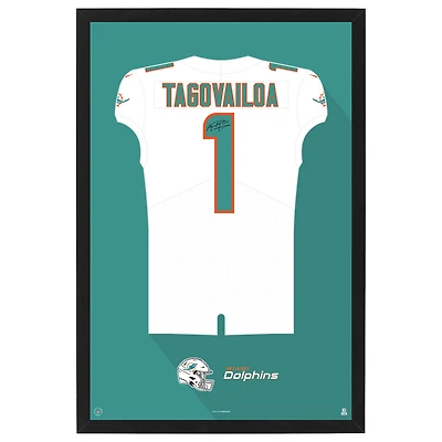 Tua Tagovailoa Miami Dolphins 27" x 39" Framed Jersey Print