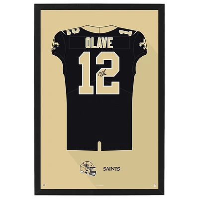 Chris Olave New Orleans Saints 27" x 39" Framed Home Jersey Print