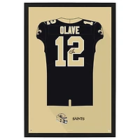Chris Olave New Orleans Saints 27" x 39" Framed Home Jersey Print