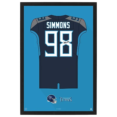 Jeffery Simmons Tennessee Titans 27" x 39" Framed Jersey Print