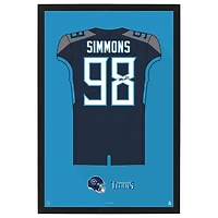 Jeffery Simmons Tennessee Titans 27" x 39" Framed Jersey Print