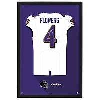 Zay Flowers Baltimore Ravens 27" x 39" Framed Jersey Print