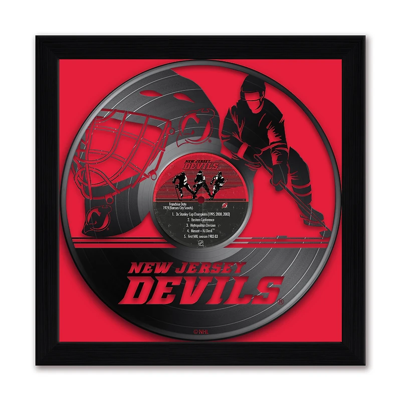 New Jersey Devils 13" x 13" Framed Vinyl Record Art Print