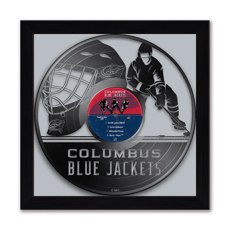 Columbus Blue Jackets 13" x 13" Framed Vinyl Record Art Print