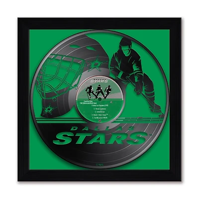 Dallas Stars 13" x 13" Framed Vinyl Record Art Print
