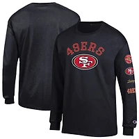 Men's Champion  Black San Francisco 49ers Seal Long Sleeve T-Shirt
