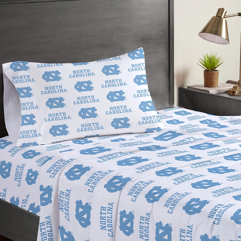 Pegasus North Carolina Tar Heels Three-Piece Twin Sheet Set