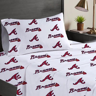 Pegasus  Atlanta Braves Three-Piece Twin Sheet Set