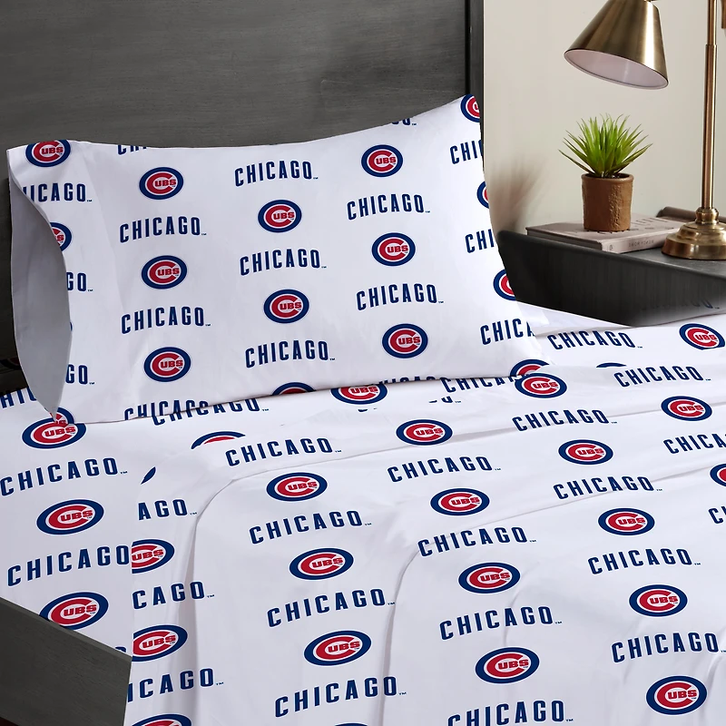 Pegasus  Chicago Cubs Three-Piece Twin Sheet Set