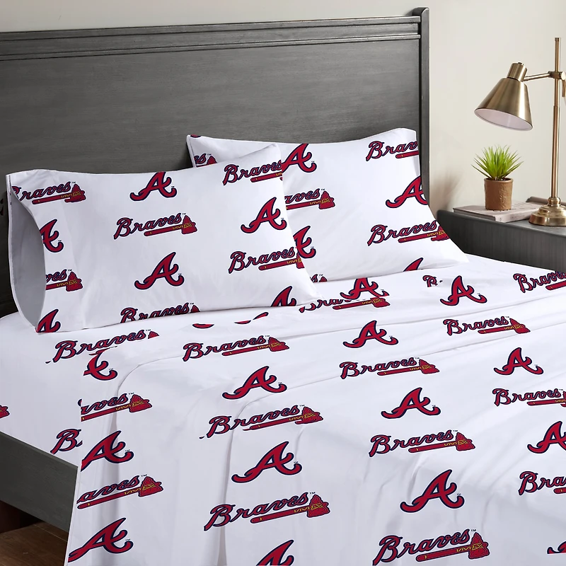Pegasus  Atlanta Braves Four-Piece Full Sheet Set
