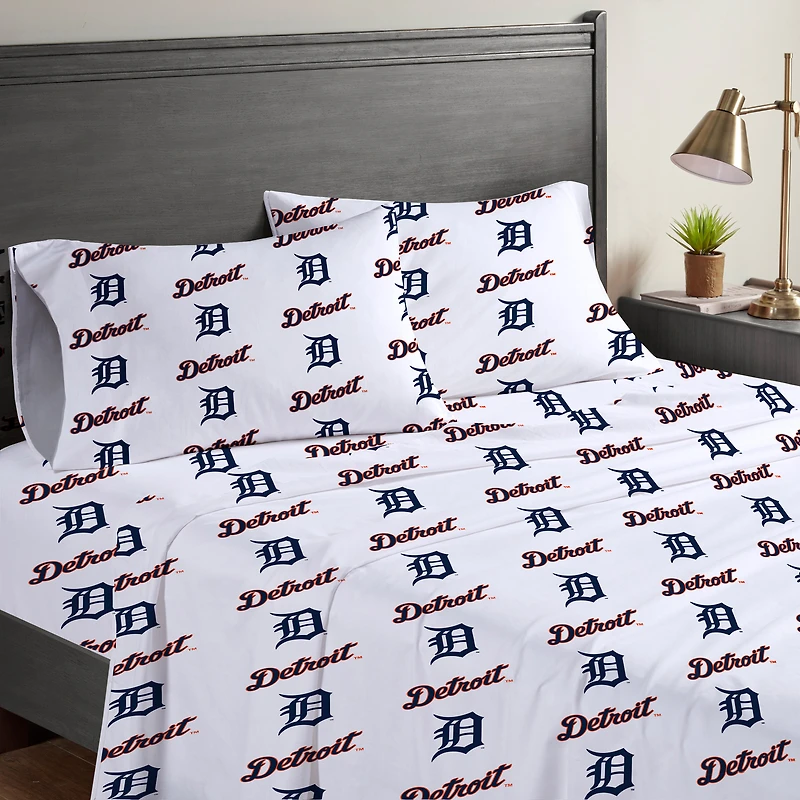 Pegasus  Detroit Tigers Four-Piece Queen Sheet Set