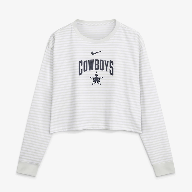 Women's Nike White Dallas Cowboys Loose Fit Crop Top