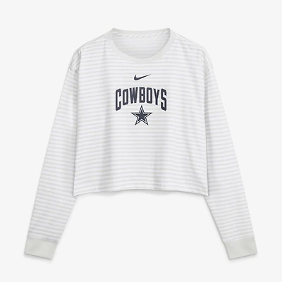 Women's Nike White Dallas Cowboys Loose Fit Crop Top