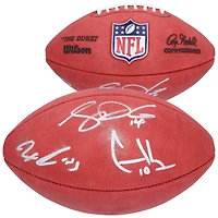 Jaxon Smith-Njigba, Sam Darnold & Cooper Kupp  Seattle Seahawks Autographed Wilson Duke Full Color Football