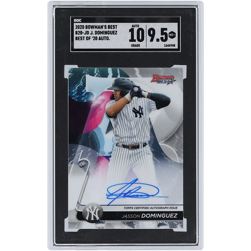 Jasson Domínguez New York Yankees Autographed 2020 Bowman's Best of '20 #B20-JD SGC Authenticated 9.5/10 Card