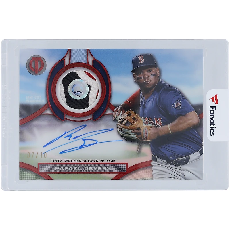 Rafael Devers Boston Red Sox Autographed 2025 Topps Tribute Tri-Color Game Used Relic #APA-RD #7/10 Card