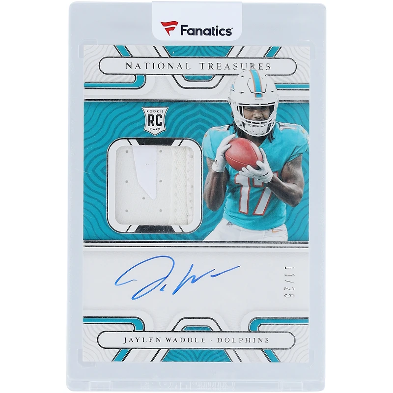 Jaylen Waddle Miami Dolphins Autographed 2021 Panini National Treasures Glove Relic #RGS-JW #11/25 Rookie Card