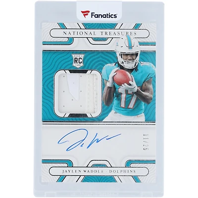 Jaylen Waddle Miami Dolphins Autographed 2021 Panini National Treasures Glove Relic #RGS-JW #11/25 Rookie Card