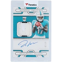 Jaylen Waddle Miami Dolphins Autographed 2021 Panini National Treasures Glove Relic #RGS-JW #11/25 Rookie Card