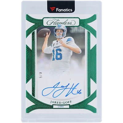Jared Goff Detroit Lions Autographed 2024 Panini Flawless Emerald #FFS-JGF #4/5 Card