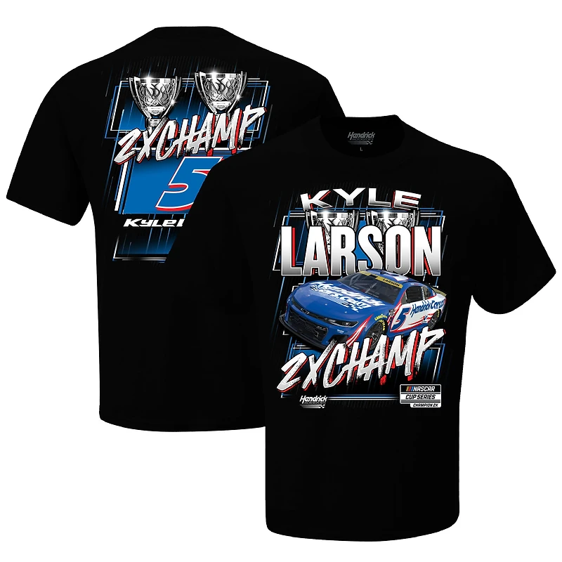 Men's Hendrick Motorsports Team Collection Black Kyle Larson Two-Time NASCAR Cup Series Champion Trophy T-Shirt