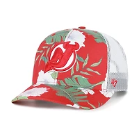 Men's '47  Red/White New Jersey Devils Beach Side Adjustable Trucker Hat