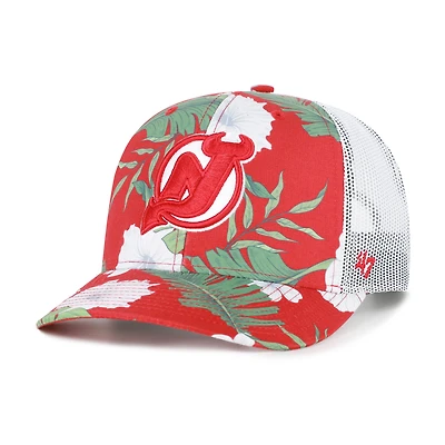 Men's '47  Red/White New Jersey Devils Beach Side Adjustable Trucker Hat
