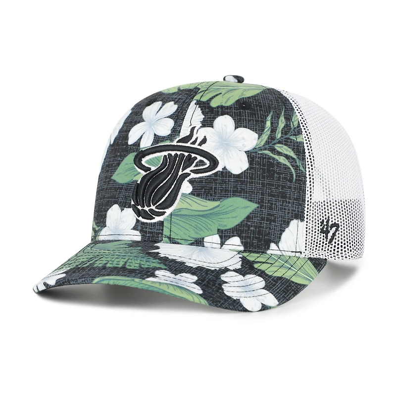 Men's '47  Black Miami Heat Beach Side Trucker Adjustable Hat