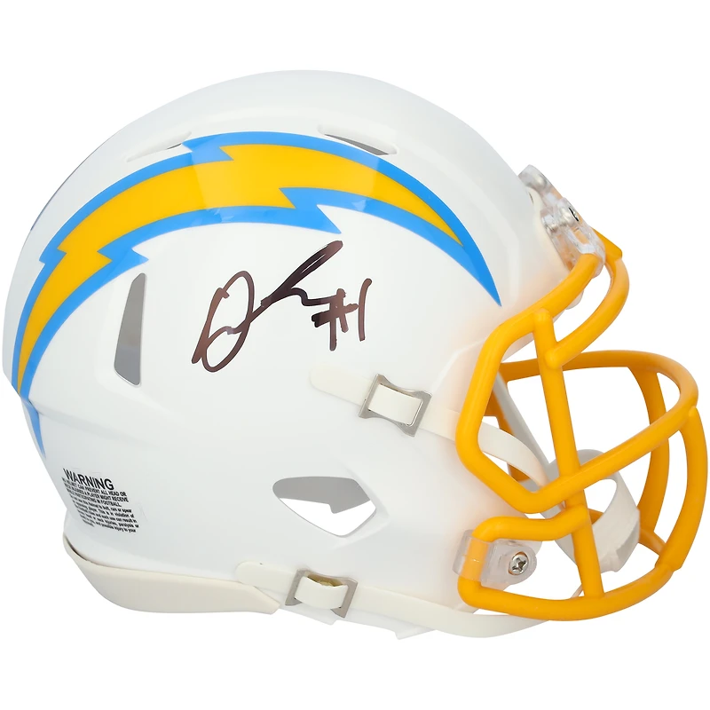 Quentin Johnston Los Angeles Chargers Autographed Riddell Speed Mini Helmet