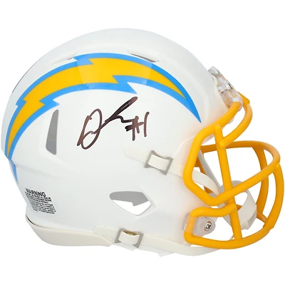 Quentin Johnston Los Angeles Chargers Autographed Riddell Speed Mini Helmet