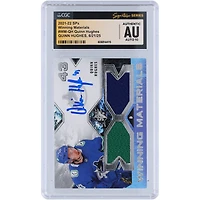 Quinn Hughes Vancouver Canucks Autographed 2021-22 Upper Deck SPx Winning Materials GU Dual-Color Relic #WM-QH CGC Fanatics Witnessed Authenticated Auto 10 Card
