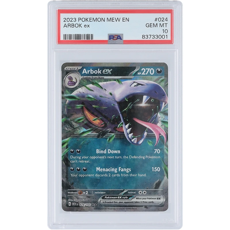 Arbok V 2023 Pokemon Scarlet & Violet 151 Holo #024 PSA Authenticated 10 Card