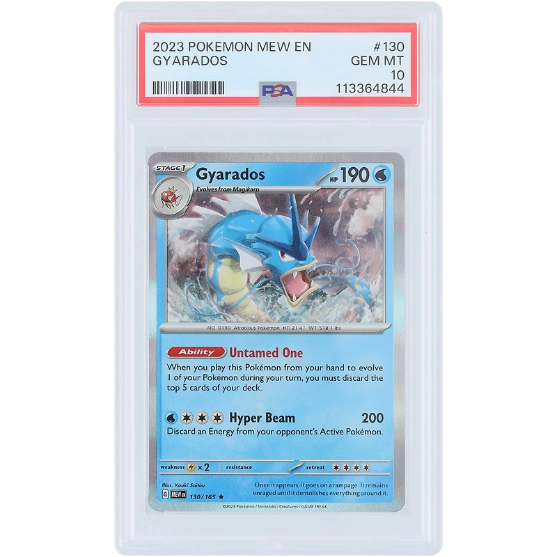Gyarados 2023 Pokemon Scarlet & Violet 153 Holo #130 PSA Authenticated 10 Card