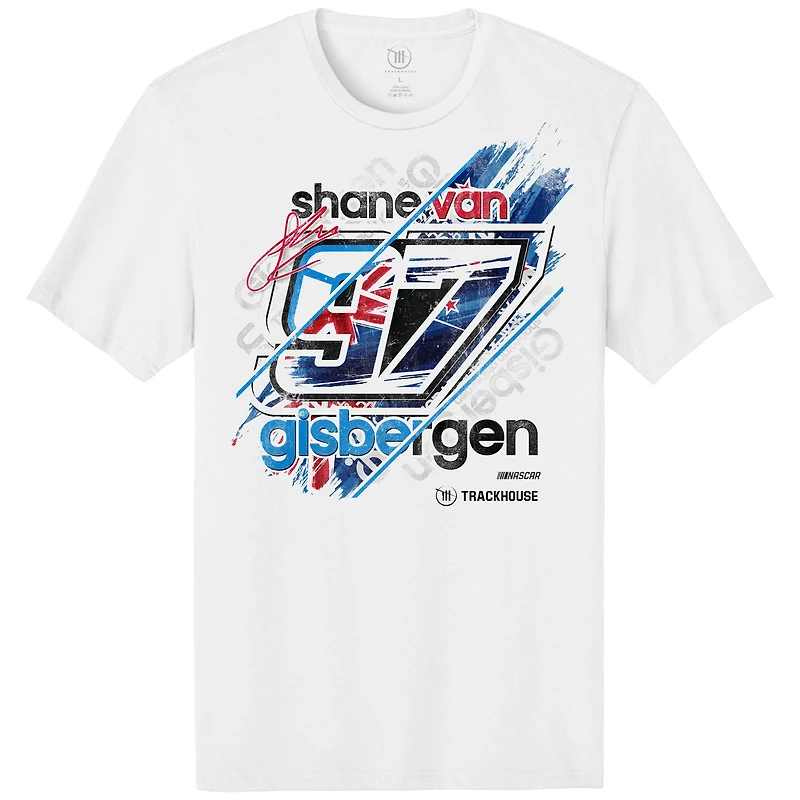 Men's Trackhouse Racing Team Collection White Shane van Gisbergen 2026 Driver Flag T-Shirt