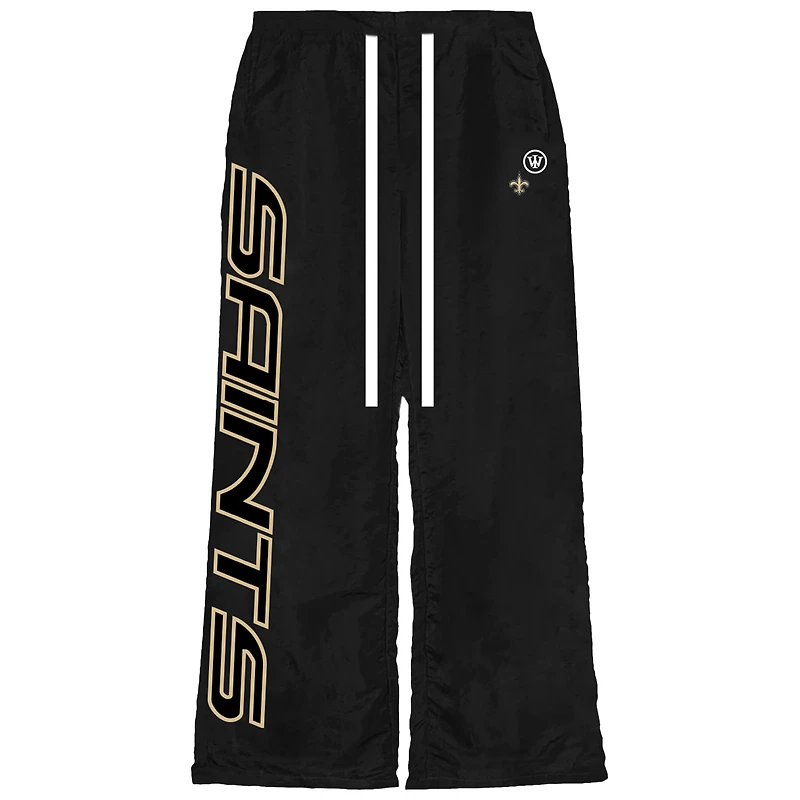 Unisex Black WRLDINVSN x New Orleans Saints Retro Baggy Pants
