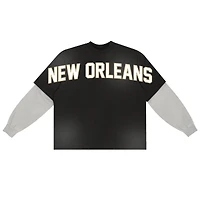 Unisex Black WRLDINVSN x New Orleans Saints 2-in-1 Long Sleeve T-Shirt