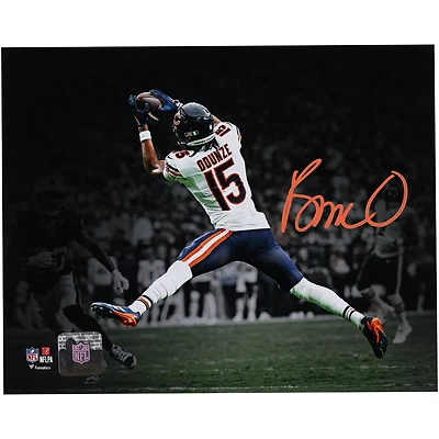 Rome Odunze Chicago Bears Autographed 8" x 10" Leaping Catch Spotlight Photograph