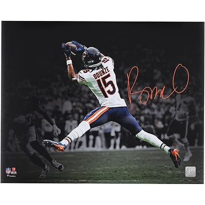 Rome Odunze Chicago Bears Autographed 16" x 20" Leaping Catch Spotlight Photograph