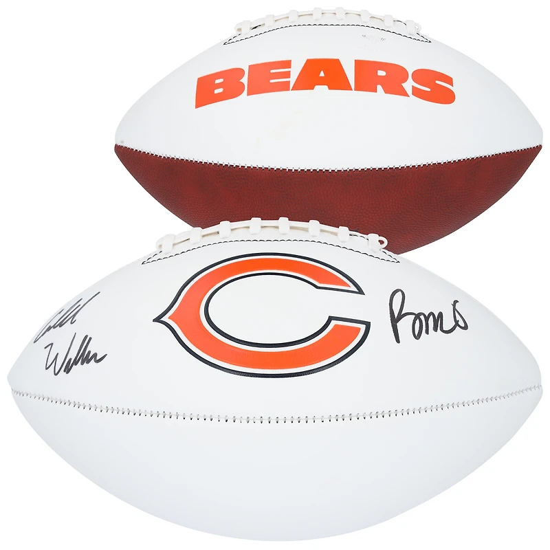 Rome Odunze & Caleb Williams Chicago Bears Autographed Franklin White Panel Football