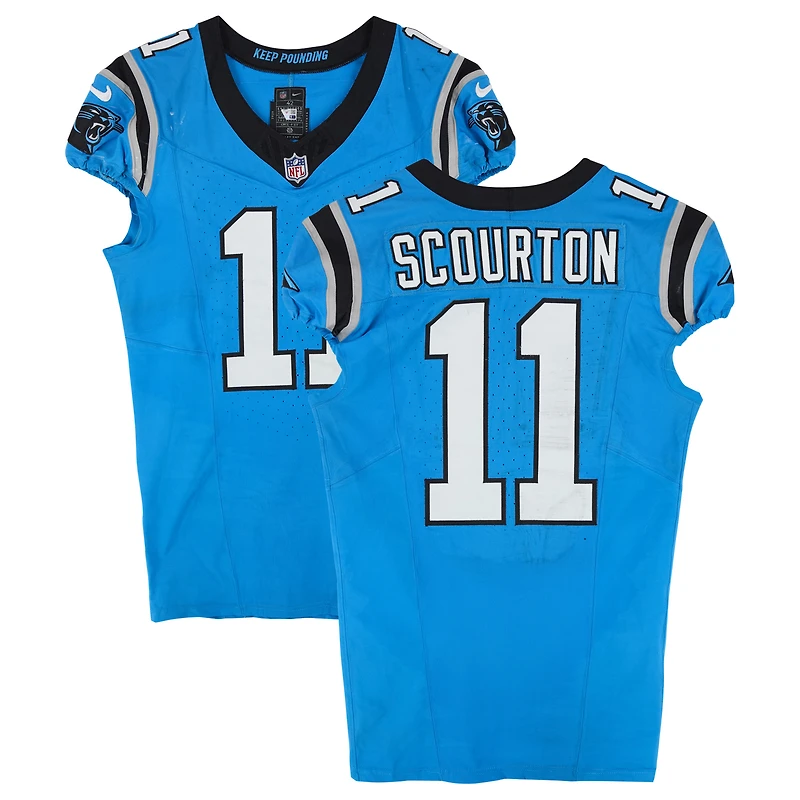 Nic Scourton Carolina Panthers Game-Used #11 Blue Nike Jersey vs. Buffalo Bills on October 26, 2025