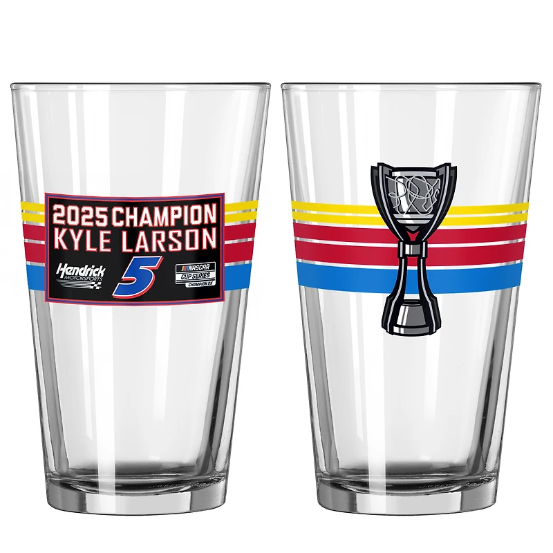 Kyle Larson 2025 NASCAR Cup Series Champion Two-Piece 16oz. Pint Glass Set