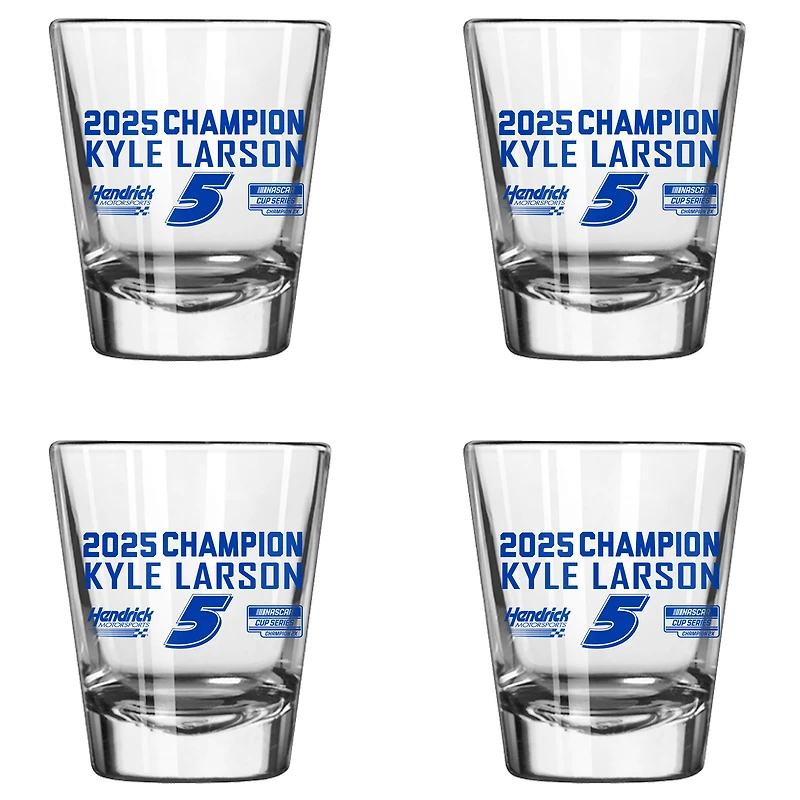 Logo Brands Kyle Larson 2025 NASCAR Cup Series Champion Four-Piece 2oz. Shot Glass Set