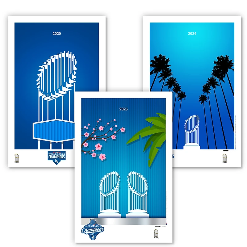 S. Preston Art & Designs Los Angeles Dodgers 2025 World Series Champions 11" x 17" Minimalist Print Set