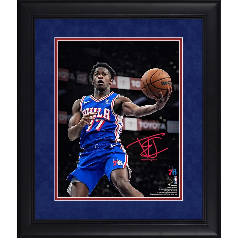 VJ Edgecombe Philadelphia 76ers Facsimile Signature Framed 11" x 14" Spotlight Photograph