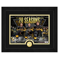 Highland Mint Pittsburgh Penguins Kris Letang, Sidney Crosby, Evgeni Malkin 20 Seasons Bronze Coin Photo Mint