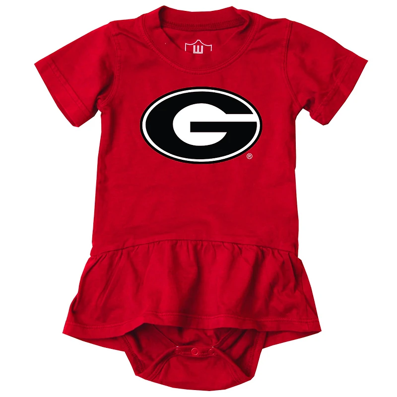 Girls Infant Wes & Willy Red Georgia Bulldogs Skirted Bodysuit