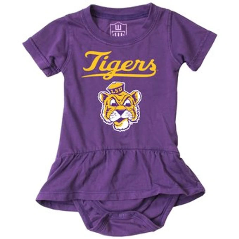 Girls Infant Wes & Willy Purple LSU Tigers Skirted Bodysuit