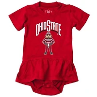 Girls Infant Wes & Willy Scarlet Ohio State Buckeyes Skirted Bodysuit