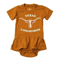 Girls Infant Wes & Willy Texas Orange Texas Longhorns Skirted Bodysuit